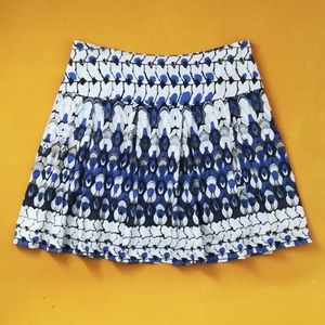 Karen Kane art nouveau print pleated cotton skirt